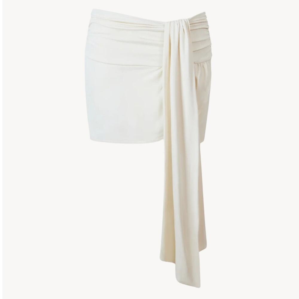 Asta Resort Chloe Mini Skirt With Sash - S - Creme